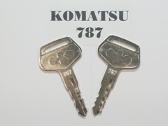 (2) Komatsu Equipment Keys, Komatsu Key, Excavator, Dozer, Loader, # 787,