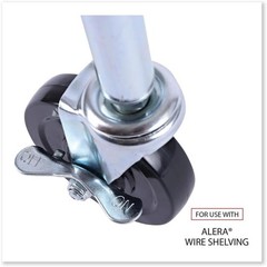 Alera Casters Grip Ring Type K Stem for Wire Shelving 3″ Wheel 4/Set (2 Locking)