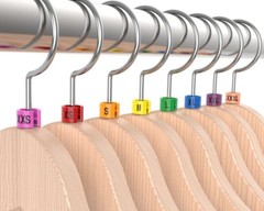 Colored Hanger Sizer Garment Markers “XXS-5XL”Plastic Size Marker Tags All Sizes