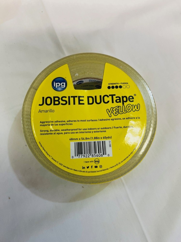 3 Rolls – IPG JobSite DUCTape, Colored Duct Tape, 1.88″ x 60 yd, Yellow