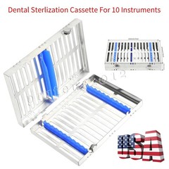 5 DENTAL SURGICAL AUTOCLAVE STERILIZATION CASSETTES RACKS BOX FOR 10 INSTRUMENTS
