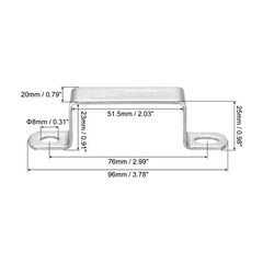 23×51.5mm U Shaped Connector Bracket 304 Bar Holder Strut Channel 6pcs