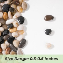 SIDONG 5 LB Mixed River Rocks, 0.3-0.5 Inches High Polished Pebbles for Indoo…