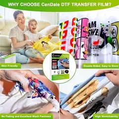 60 Sheets High-Quality DTF Transfer Film – Ideal for Dark & Light Fabrics