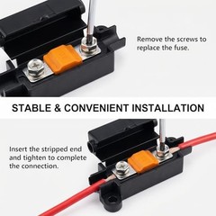 4PCS 12V DC For Midi Fuse Holder Kit with 14 Fuses 30A 40A 60A 80A 100A