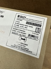 Brady 113120 GLOBALMARK B595 2.5” x 100’ Red Outdoor Permanent Vinyl Label Tape