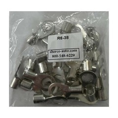 (25) Non-Insulated 6 Gauge AWG 3/8″ Ring Terminal Uninsulated Wire Connector USA