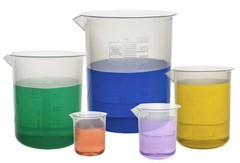 Beaker – Euro Design, Polypropylene – Set of 5 – 50, 100, 250, 500, 1000ml