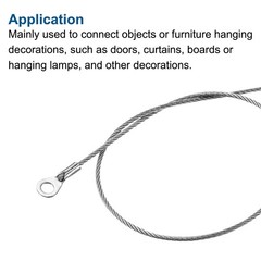 4Pcs Stainless Steel Lanyard Cable 2mmx10cm Eyelets Ended Security Wire Rope