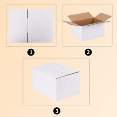7x5x4 Inches Shipping Boxes Pack of 25 White Cardboard Corrugated Box for Mai…