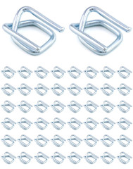 50PCS 1/2” Metal Wire Buckles for Polypropylene Cord Strapping Silver Steel
