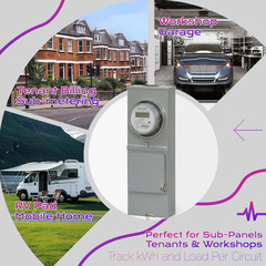 Digital RV Electric Usage Meter, 120/240V Single Phase, Electricity Usage Meter,