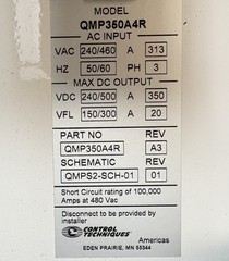 Control Techniques/Emerson DC Drive MP350A4R 125kW 480v 200HP -Pre-Owned