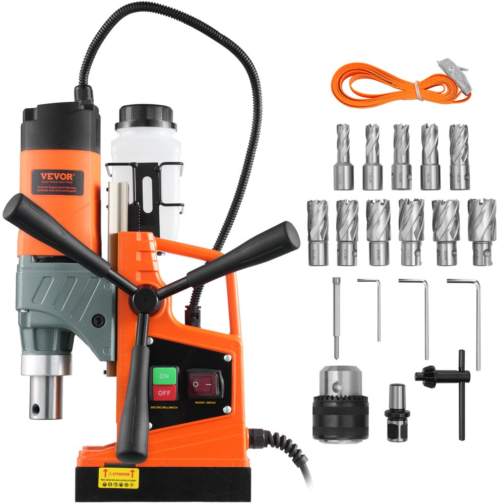 11HSS Bits Magnetic Drill 1450W 12500N Portable Mag Drill Press 850RPM 1.6″