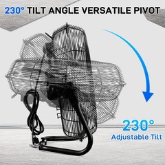 16″ 5688 CFM High Velocity Metal Industrial Floor Fan Garage,Shop W/Wall-Mount