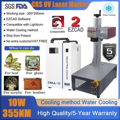 CRS 10W UV Laser Marking Machine S&A Chiller F Leather Glass Wood Acrylic Metal