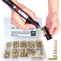 3DZWMAN Heat Set Insert Tool Kit 60W Digital Soldering Iron 380 Pcs Nuts