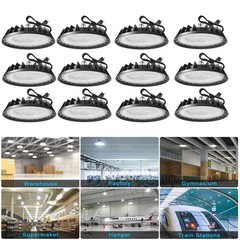 12 Pack 500W UFO Led High Bay Light 6000K Commercial Industrial Led Shop Lights