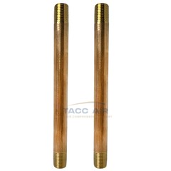 2 Pack 1/4″ Male NPT X 6″ Long Pipe Nipple 5″ Extension Threaded Fitting Brass