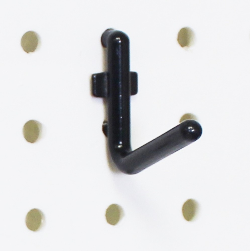 100 Black L Peg Hooks – Lock to Pegboard – Tool Storage – Garage Wall organizer