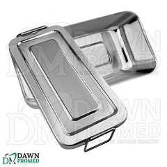 Sterilization Steel Box 10″X5″X2″ Lid Cover W/Side Lock Handle Surgical Dental