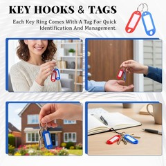 Portable Key Organizer with Handle, Zippered Key Case Organizer with 54 Key-H…