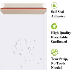 100 – 6×8 9×11.5 White Rigid Stay Flats Self-Seal Cardboard Envelope Mailers
