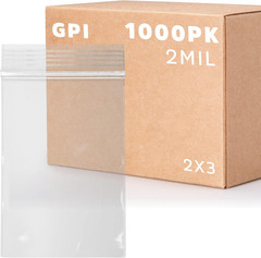 1000 Count, 2″ X 3″ Clear Plastic Resealable Zip Bags, Bulk 2 Mil, Strong & Dura