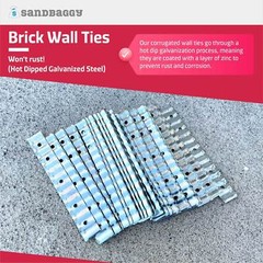 Sandbaggy Corrugated Brick Wall Tie – 22 Gauge Steel (7/8″ x 6-9/16″)