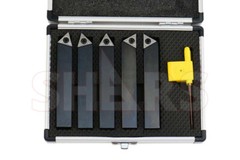 SHARS 5PC 5/8″ INDEXABLE CARBIDE TURNING TOOL BIT SET + TCGW INSERTS NEW ^]