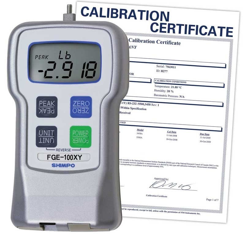 SHIMPO FGE-100XY Digital Force Gauge 100lb/50.00kg/500.0N,