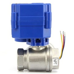 U.S. Solid Motorized Ball Valve 3/4 inch Stainless Steel 9-24V AC/DC
