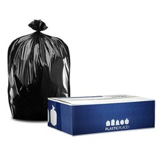 Plasticplace 40-45 Gallon Trash Bags 2.0 Mil Black Extra Heavy Duty Garbage Can