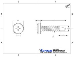#8 x 3/4″ Phillips Pan Head Self Drilling Metal Tek Screws Stainless Qty 50