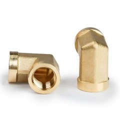U.S. Solid 2pcs Brass Barstock Street Elbow Pipe Fitting, FNPT 1/8″ x FNPT 1/8″