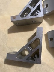 Lot of 4 80-20 Corner Gussets 40mm wide 4 Hole Aluminum