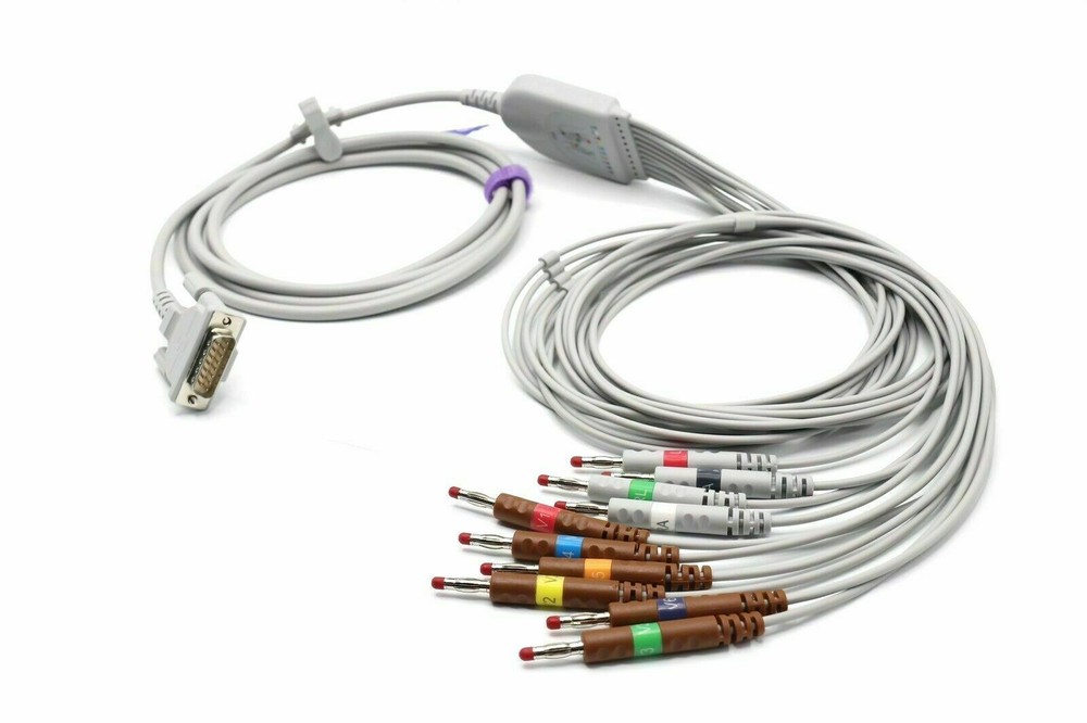Welch Allyn 15 pin 10 Leads Banana EKG Cable Compatible – Same Day Shipping