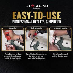 Starbond CA Glue Accelerator (6 Ounce) – Instantly Dries Super Glue