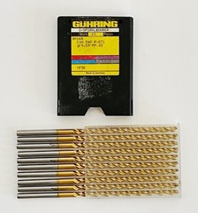 Lot of 10 Guhring #20 130° TiN Jobber Drill Bit .1610 RH Long Parabolic 668
