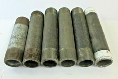 1″ GALVANIZED STEEL PIPE NIPPLE BOTH ENDS THREADED, ASSORTED LENGTHS LOT OF 6