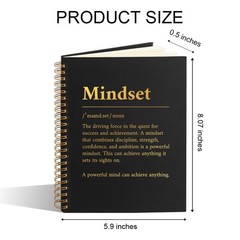 WUUCKOO Mindset Definition 80 Sheets 160 Pages Funny Spiral 8.07 x 5.9 inches