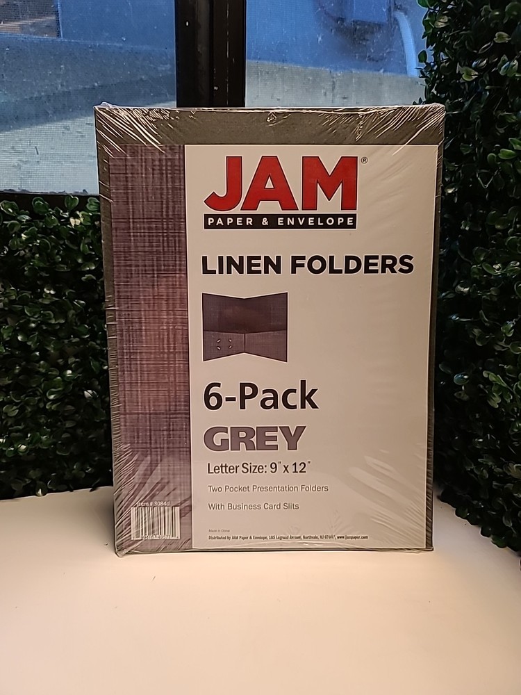 JAM Paper & Envelope – Portfolio Folder Grey 6/Pack 9-1/4″ X 11-1/2″