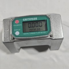 3 Inch Digital Flow Meter, 21-264 GPM Inline NPT Thread Fuel Turbine Flowmeter