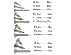 600pcs M2, M2.2, M2.6, M3 Pan Head Self-Tapping Sheet Metal Screw Assortment …
