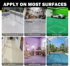 Epoxy Floor Paint Kit 10KG Vanilla Pepper Self Leveling Concrete Garage