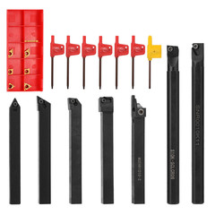 3/8 ” 10mm Shank Indexable Carbide Lathe Turning Insert Tool Holder 21PCS