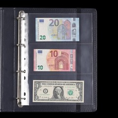 100 Sheets Currency Pages for Paper Money Collection 3 Pockets Currency Sleeve