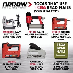 Arrow BN1810CS 18-Gauge Steel Brad Nails for Molding, 5/8 inch – Steel,