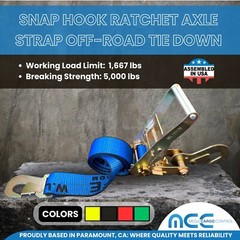 USA 2″ x 8′ Off-Road Ratchet Tie Down Strap Snap Hook Car Auto Hauler Tow Truck