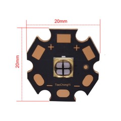 5050 10W 365nm 385nm 405nm 430nm 4 Chip UV LED Purple light with 20mm Copper PCB